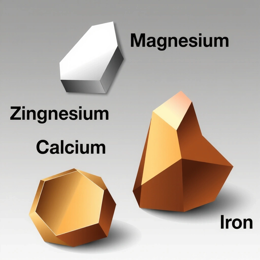 Minerale esențiale reprezentate simbolic